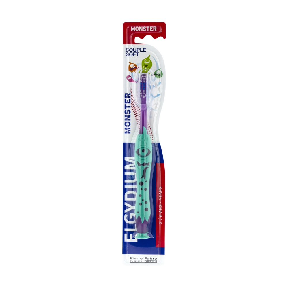 ELGYDIUM – Brosse à Dents Kids Monster 2-6ans Souple – 1u 1