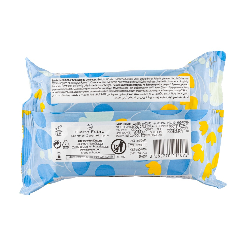 KLORANE – Bébé Lingettes Nettoyantes Douces – 25u 1
