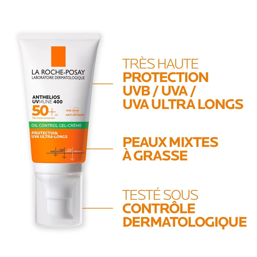 LA ROCHE-POSAY – Anthelios UVMUNE 400 Gel-Crème Solaire Oil-Control SPF50+ – 50ml 1