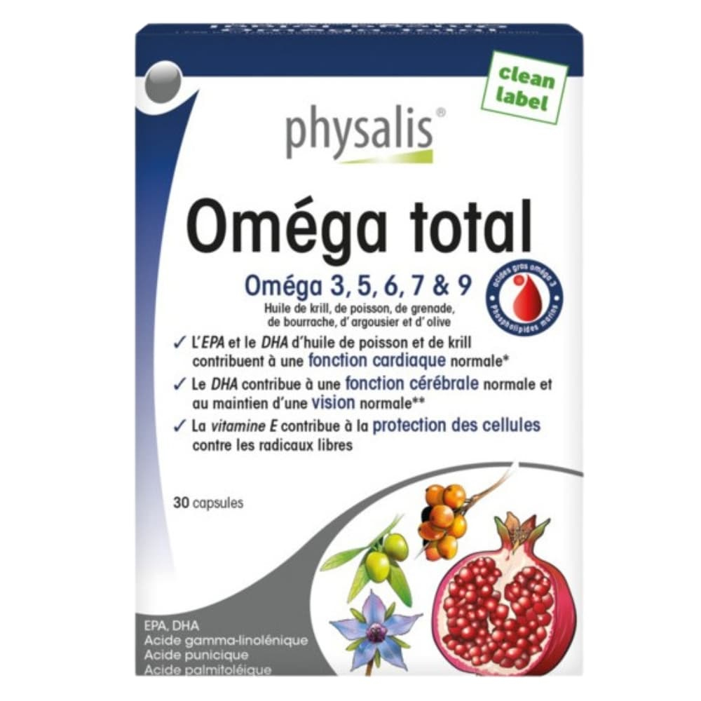 PHYSALIS – Oméga Total Oméga 3, 5, 6, 7 Et 9 – 30 Capsules