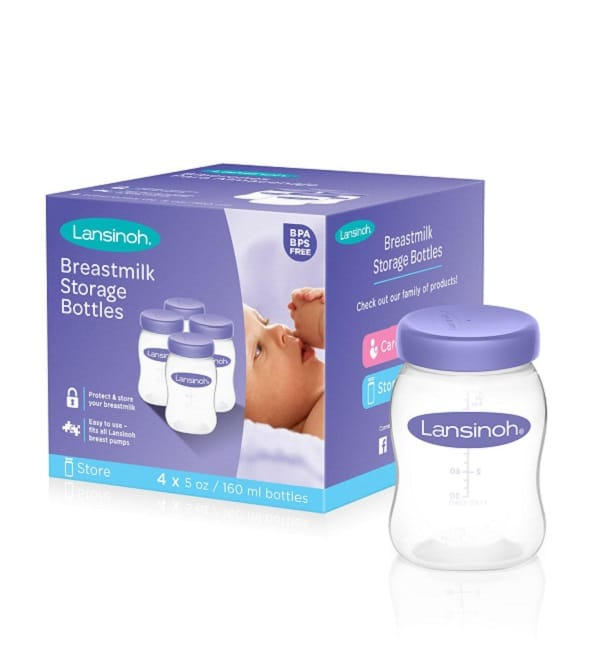 LANSINOH – Bouteilles De Conservation Du Lait Maternel – 4x – 160ml