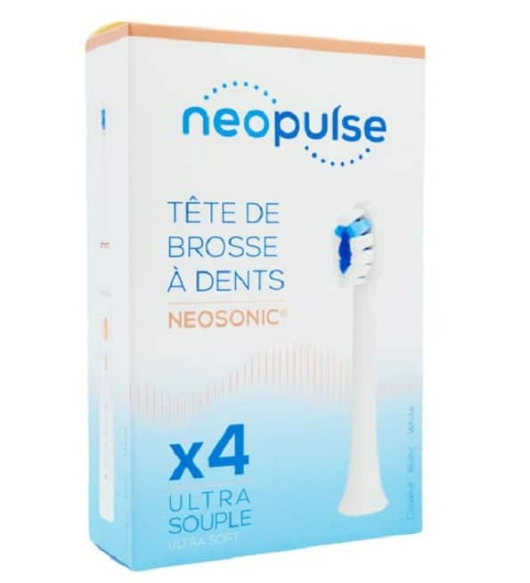 NEOPULSE – Neosonic Têtes De Brosse À Dent Ultra-souple Blanc – 4u
