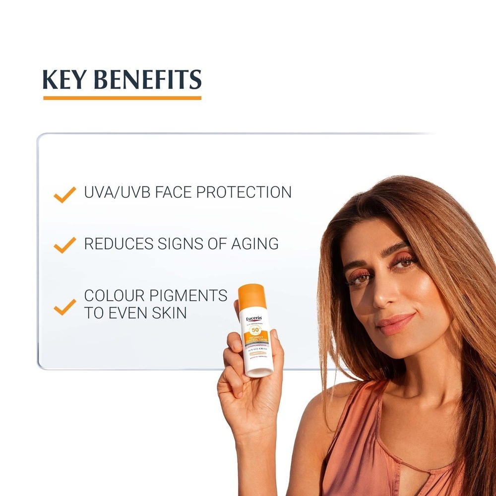 EUCERIN – Sun Photoaging Control Gel-Crème Solaire Teinté Medium Anti-Âge SPF50 – 50ml 1