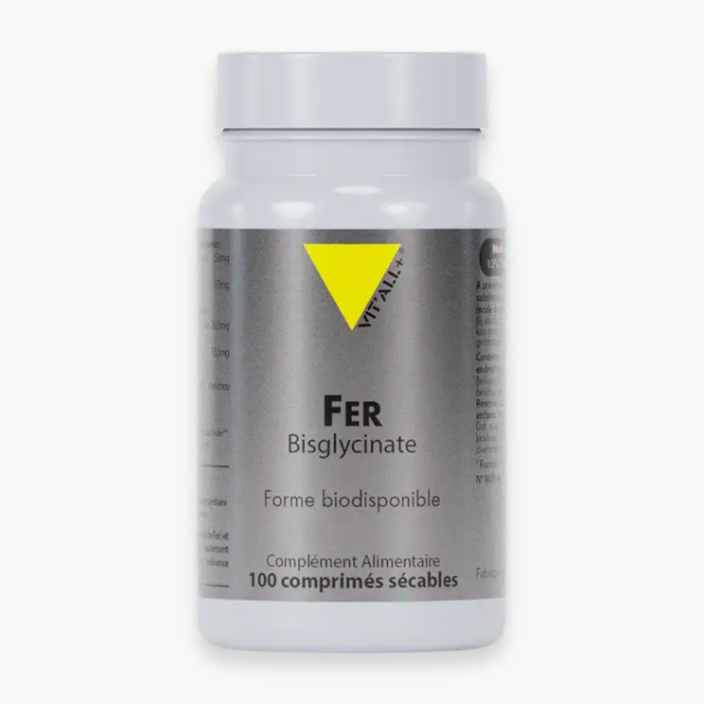 VITALL+ – Fer Bisglycinate 27mg Forme Biodisponible – 100 Comprimés