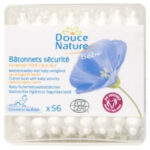 DOUCE NATURE – Bébé Bâtonnets Sécurité Coton-tiges Bio – 56u