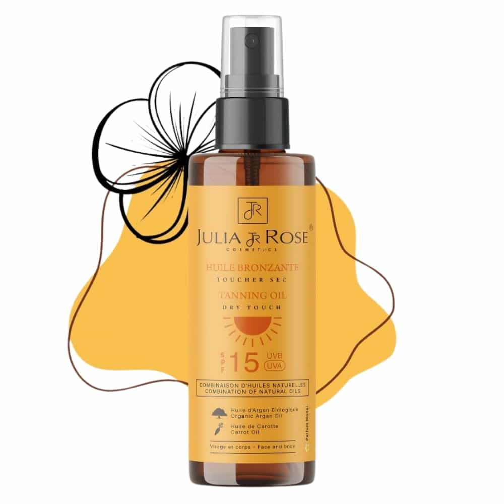 JULIA & ROSE – Huile Bronzante Toucher Sec SPF15 – 120ml