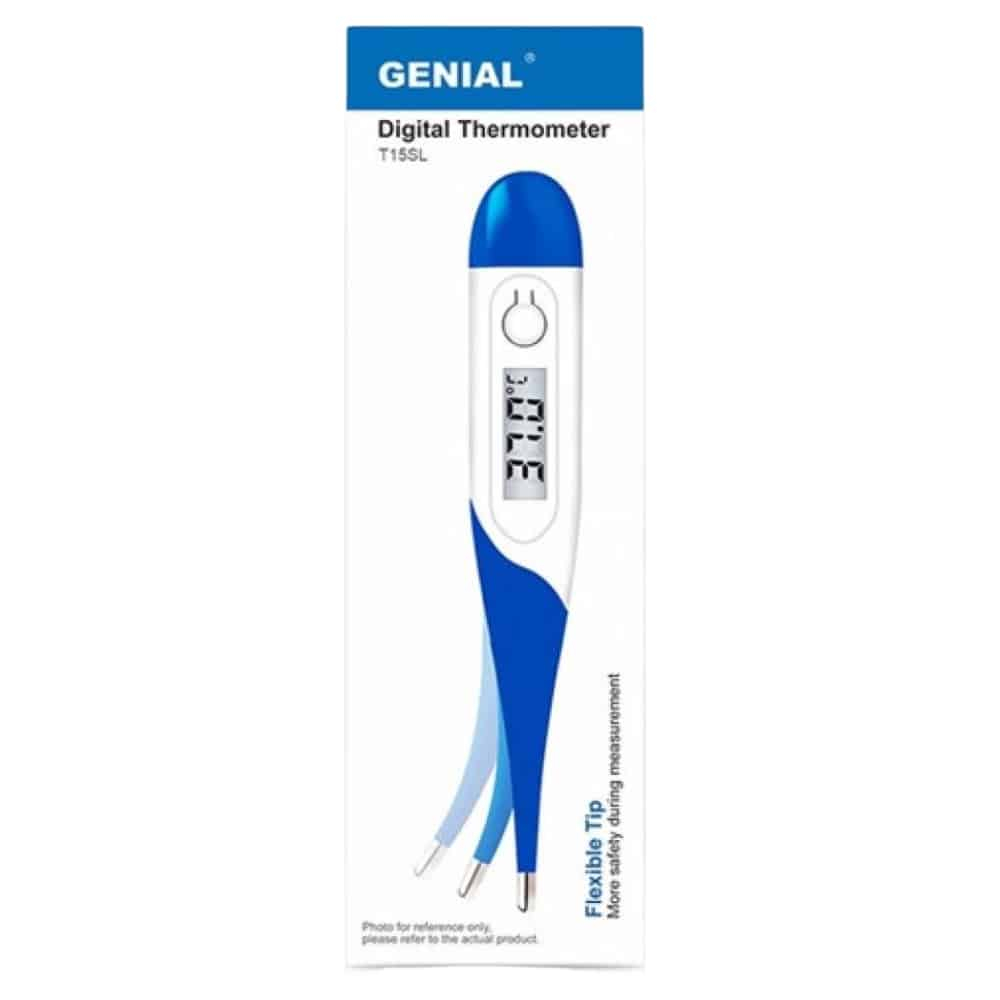 GENIAL – Thermomètre Digital Pointe Flexible (t15sl) Bleu – 1u