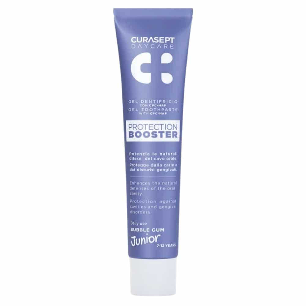 CURASEPT – Daycare Gel Dentifrice Protection Booster Junior 7-12 Ans Bubble Gum – 50ml
