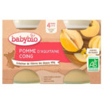 BABYBIO – Pots Pomme Et Coing 4mois+ Bio – 2x – 130g