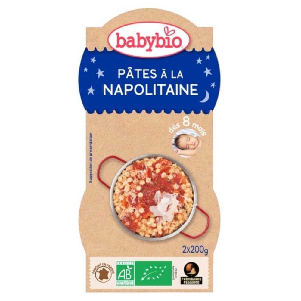 BABYBIO – Repas Bonne Nuit Pâtes À La Napolitaine 8mois+ Bio – 2x – 200g