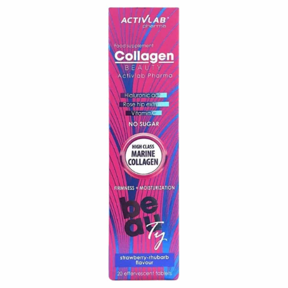 ACTIVLAB – Collagen Beauty Collagène Marin Goût Fraise Et Rhubarbe – 20 Comprimés