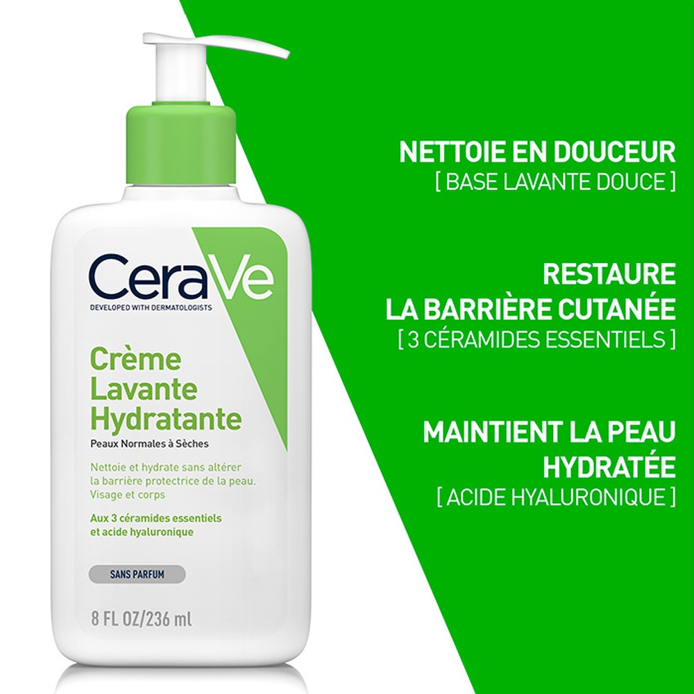 CERAVE – Crème Lavante Hydratante Peau Normale à Sèche – 236ml 1