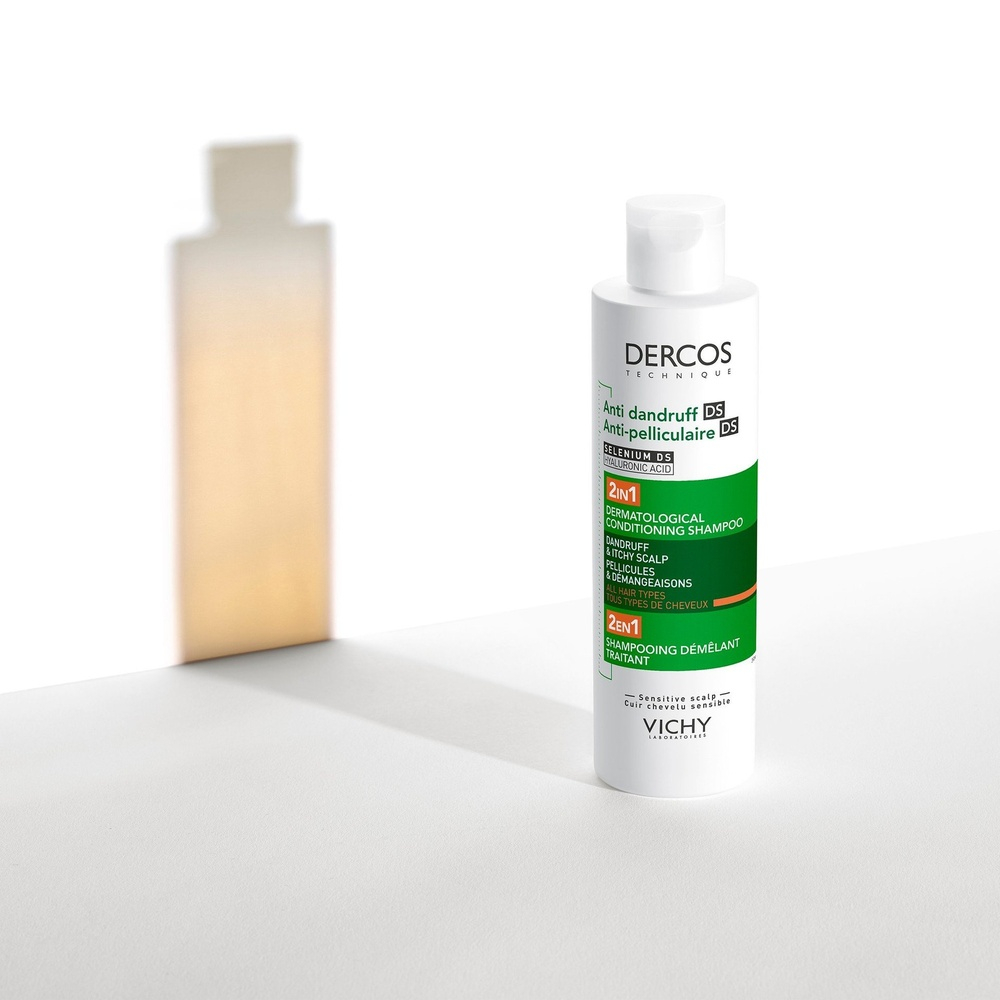 VICHY – Dercos DS Shampoing 2en1 Démêlant Traitant Anti-Pelliculaire Cuir Chevelu Sensible – 200ml 1