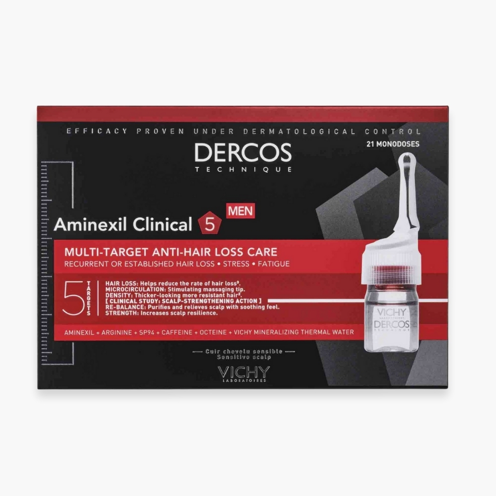 vichy-dercos-aminexil-clinical-5-hommes-traitement-anti-chute-monodoses-21u.jpg VICHY – Dercos Aminexil Clinical 5 Hommes Traitement Anti-Chute Monodoses – 21u