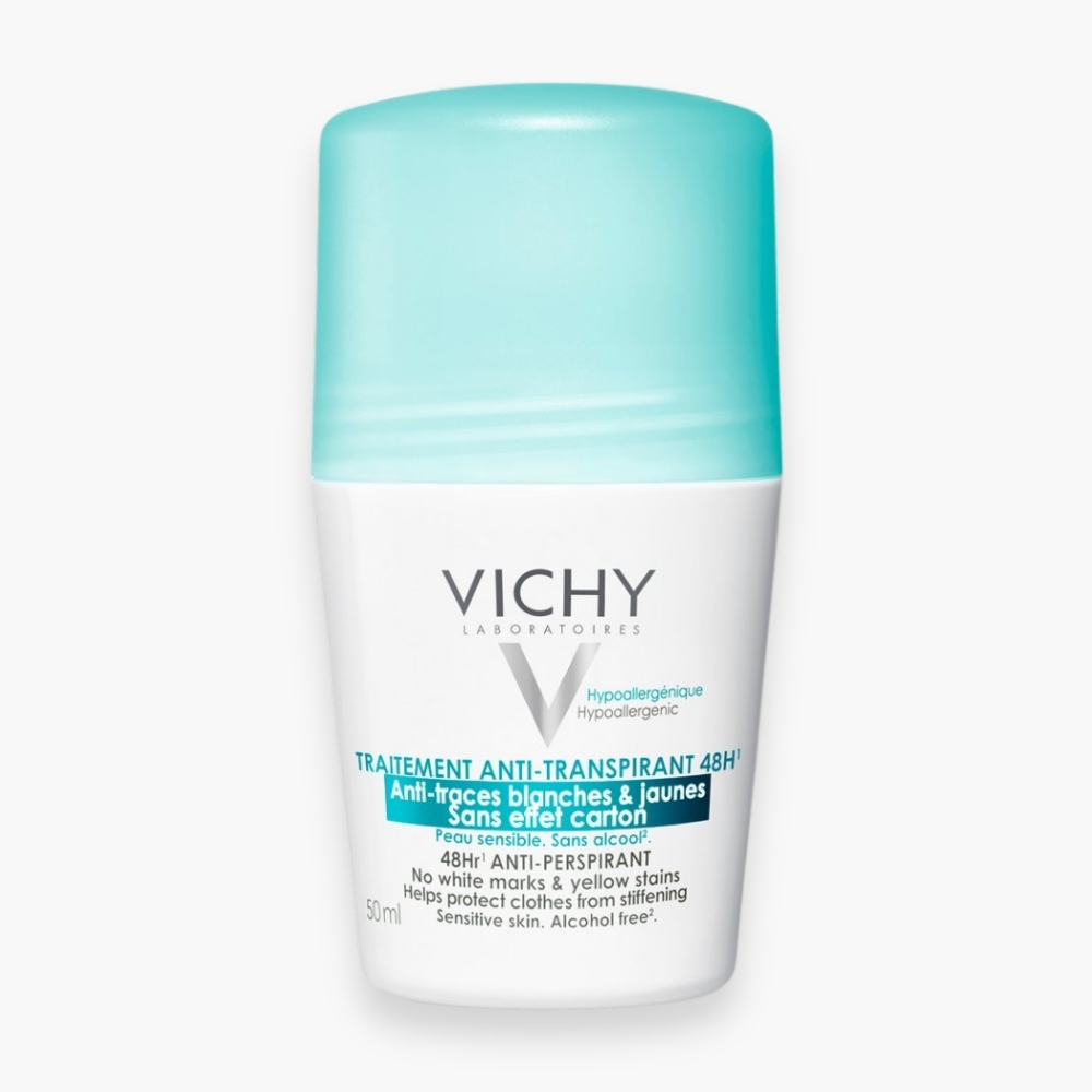 vichy-deodorant-roll-on-traitement-anti-transpirant-anti-traces-blanches-jaunes-48h-50ml.jpg VICHY – Déodorant Roll-On Traitement Anti-Transpirant Anti-Traces Blanches & Jaunes 48h – 50ml