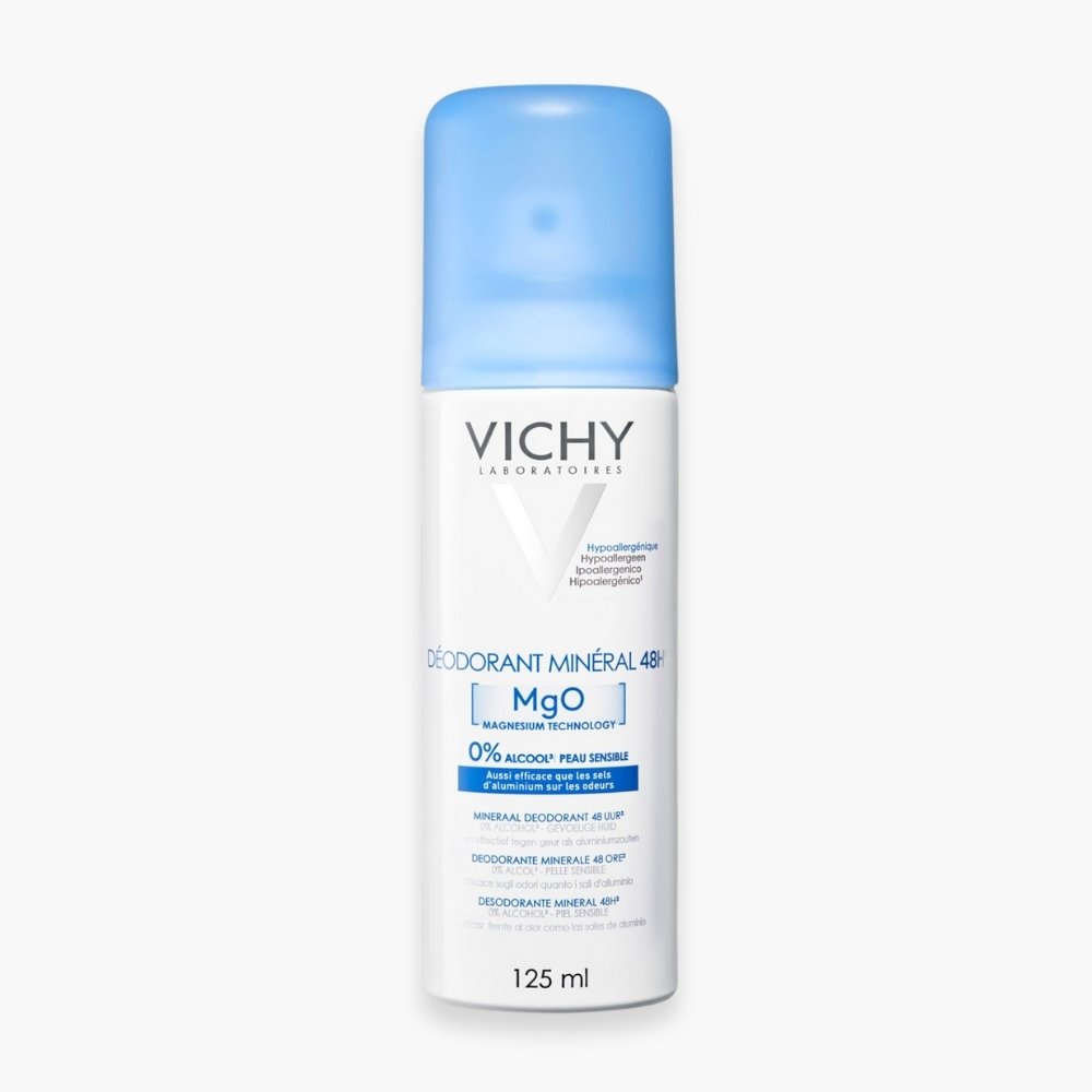VICHY – Déodorant Aérosol Minéral MgO Peau Sensible 48h – 125ml