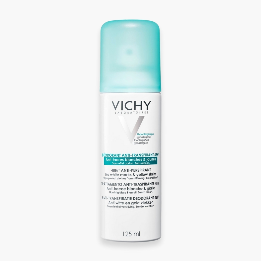 vichy-deodorant-aerosol-anti-transpirant-anti-traces-blanches-et-jaunes-48h-125ml.jpg VICHY – Déodorant Aérosol Anti-transpirant Anti-traces Blanches Et Jaunes 48h – 125ml
