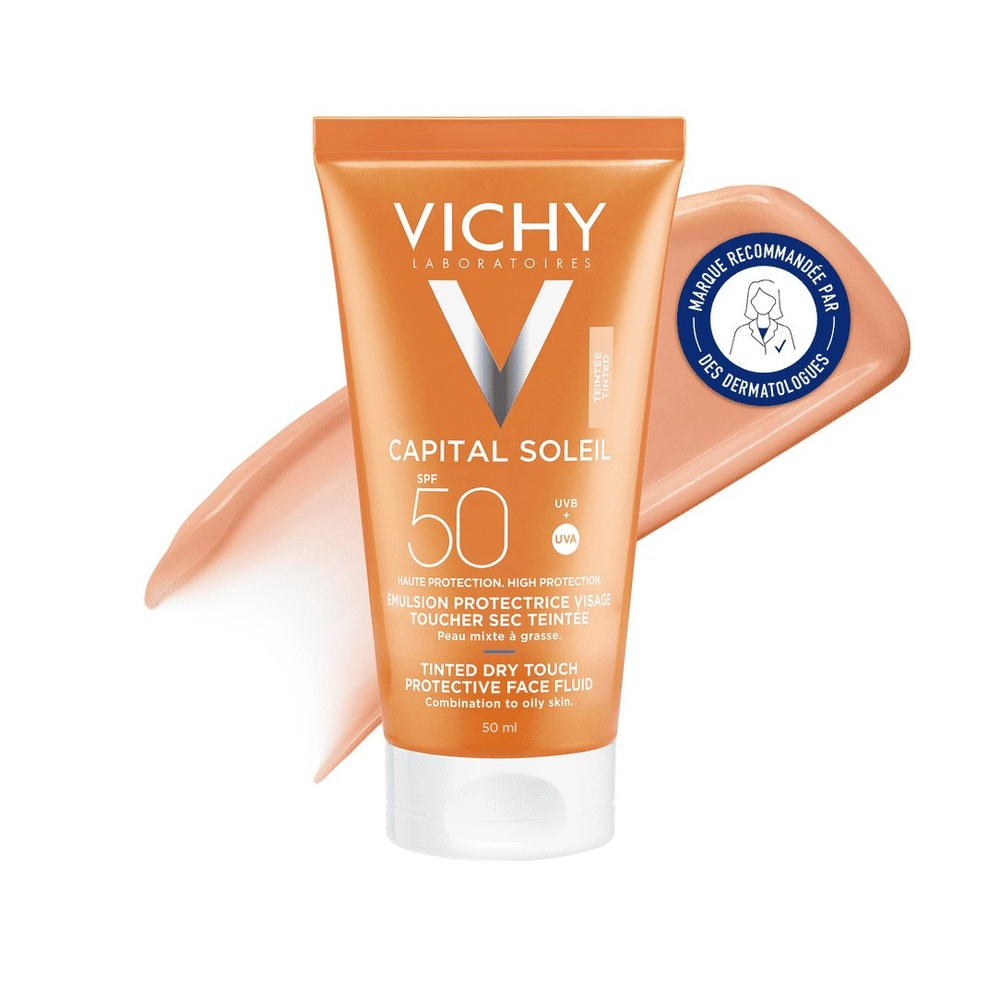 VICHY – Capital Soleil Émulsion Protectrice Toucher Sec Teintée SPF50 – 50ml 1