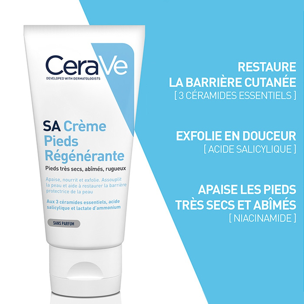 CERAVE – SA Crème Pieds Régénérante Très Secs, Abîmes, Rugeux – 88ml 1