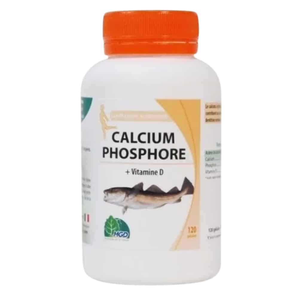 MGD NATURE – Calcium PHOSPHORE + Vita D 120 Gelules