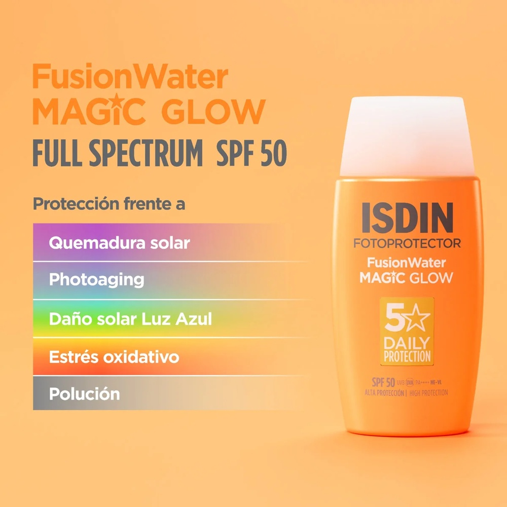 ISDIN – Fotoprotector Fusion Water Magic Glow Solaire Teinté SPF50 – 50ml 1