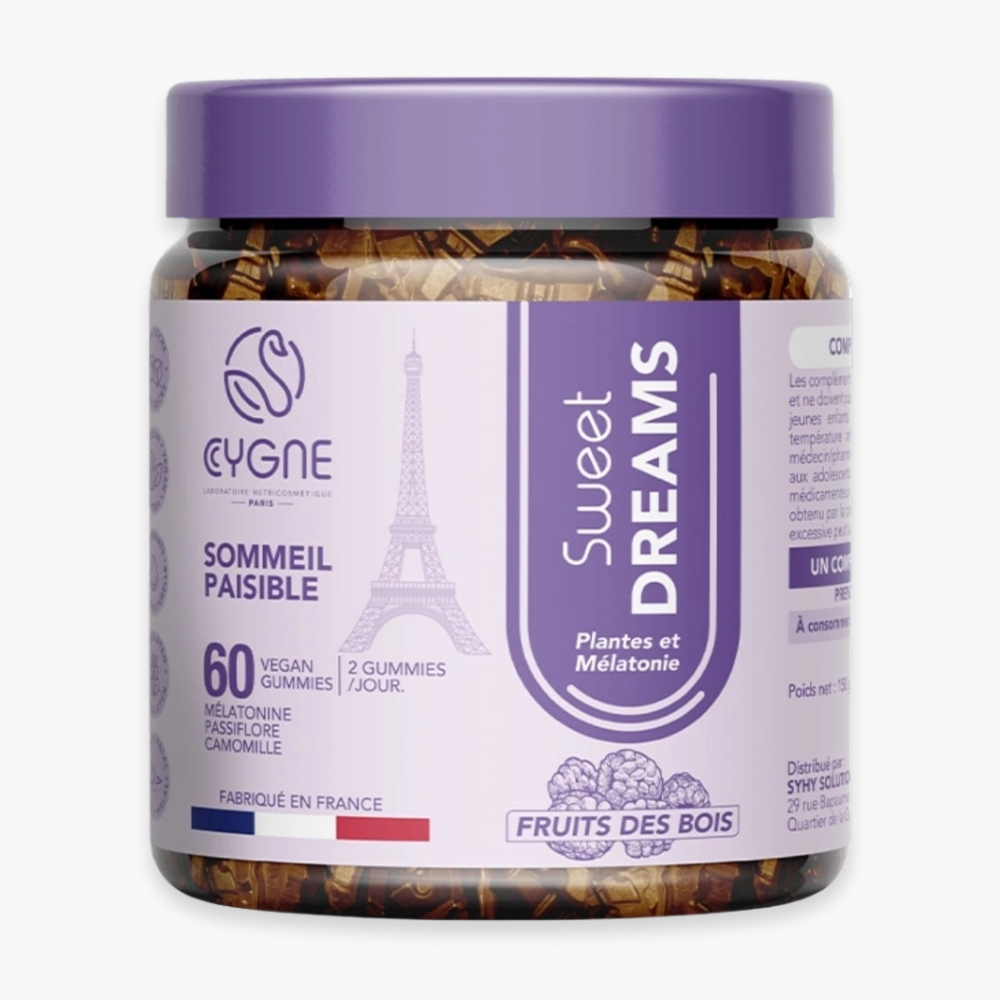 CYGNELAB – Sweet Dreams Plantes Et Mélatonine Sommeil Fruits Des Bois – 60 Gummies
