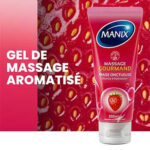 MANIX – Gel de Massage Gourmand Fraise Comestible (Douceur & Hydratation) – 200ml 5