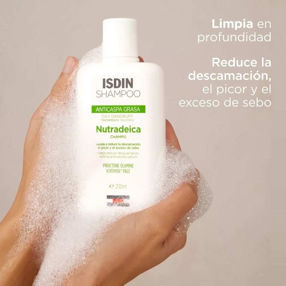 ISDIN – Shampoo Shampoing Nutradeica Antipeliculaire Pellicules Grasses – 200ml 1