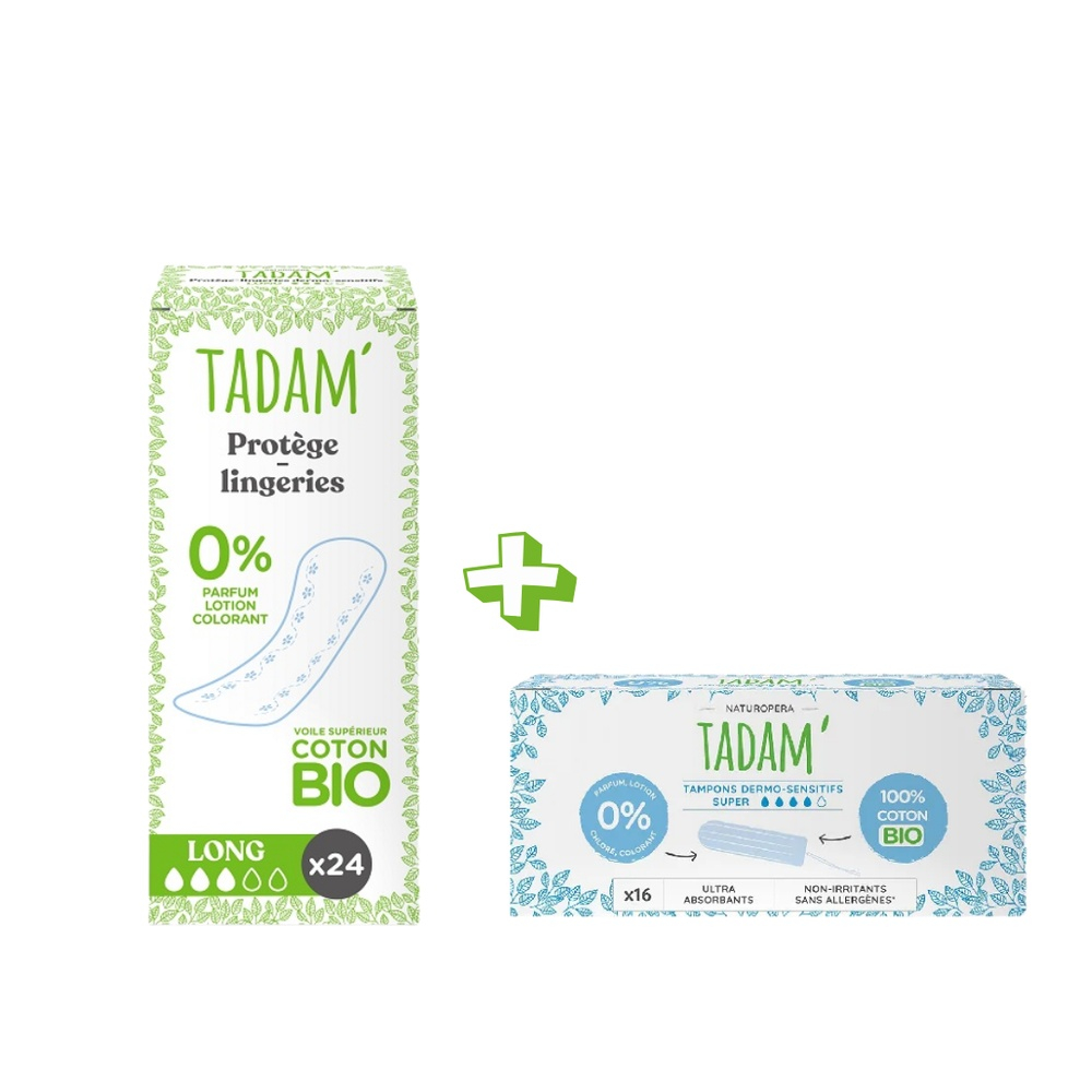 TADAM’ – Tampons Super 16 Pieces +Protege Long 24 Pieces