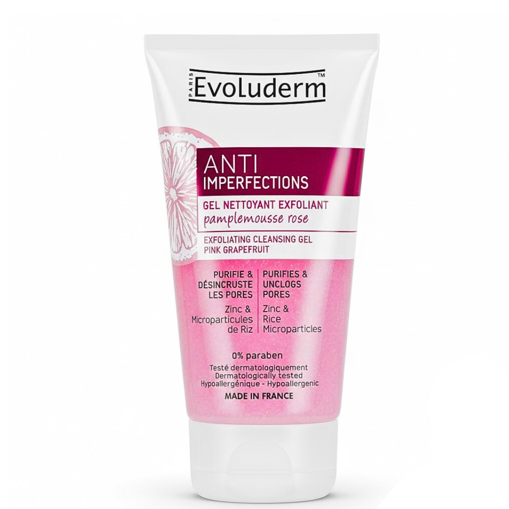 evoluderm-gel-nettoyant-exfoliant-anti-imperfection-150ml.jpg EVOLUDERM – Gel Nettoyant Exfoliant Anti-Imperfection 150Ml