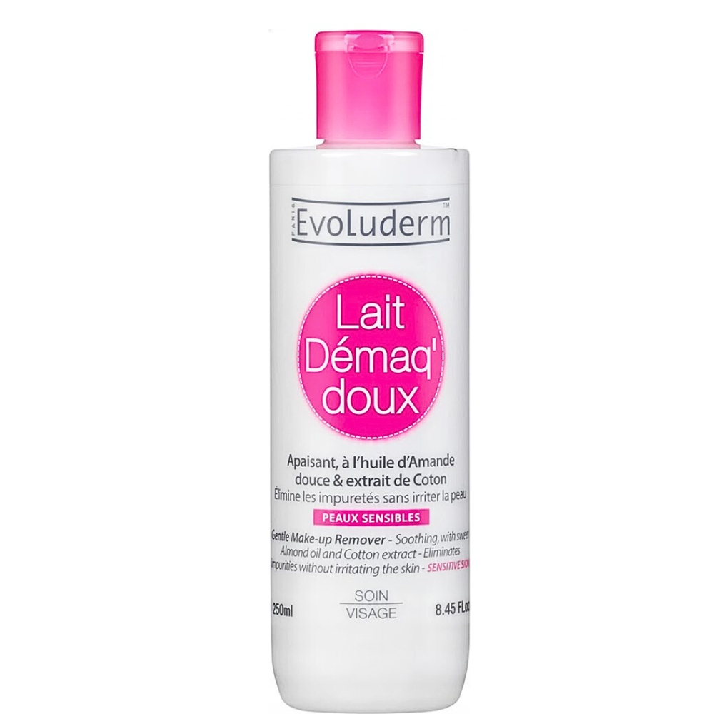 evoluderm-lait-demaquillant-doux-250ml.jpg EVOLUDERM – Lait Demaquillant Doux 250Ml