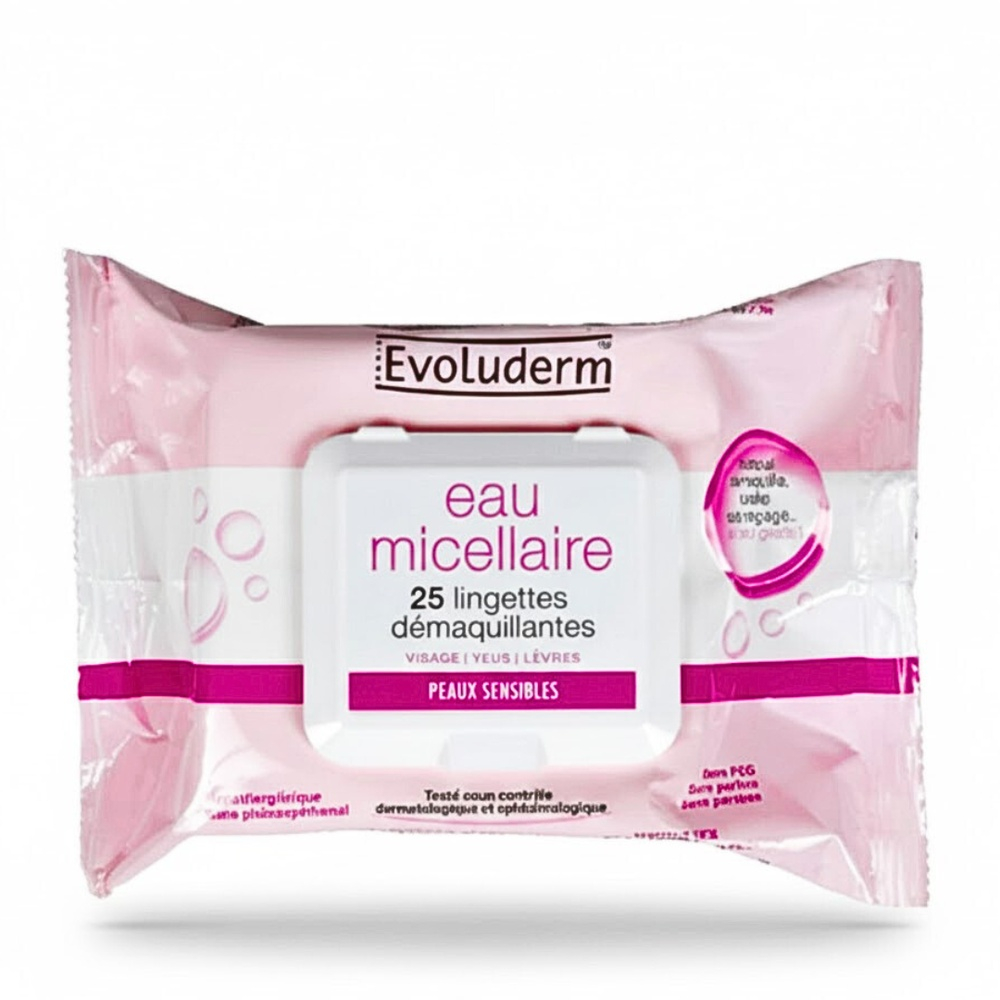 evoluderm-lingettes-demaquillant-micellaire-25-pieces.jpg EVOLUDERM – Lingettes Demaquillant Micellaire 25 Pieces