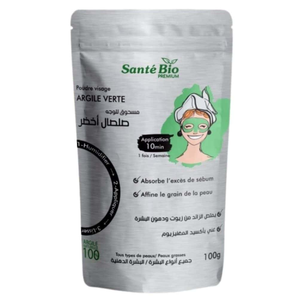 SANTÉ BIO – ​ Premium Poudre Visage Argile Verte Séborégulatrice – 100g 1