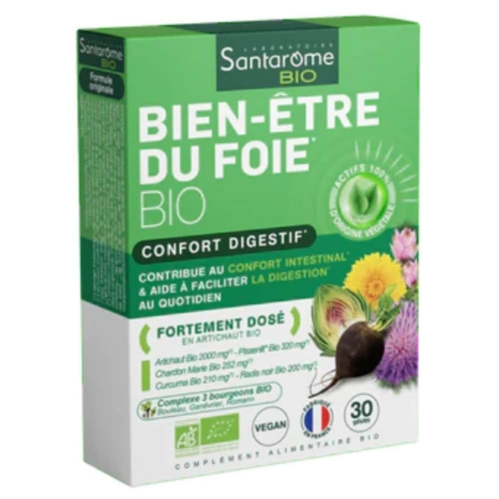 santarome-bio-bien-etre-du-foie-confort-digestif-30-gelules.jpg SANTARÔME – Bio Bien Être Du Foie Confort Digestif – 30 Gélules