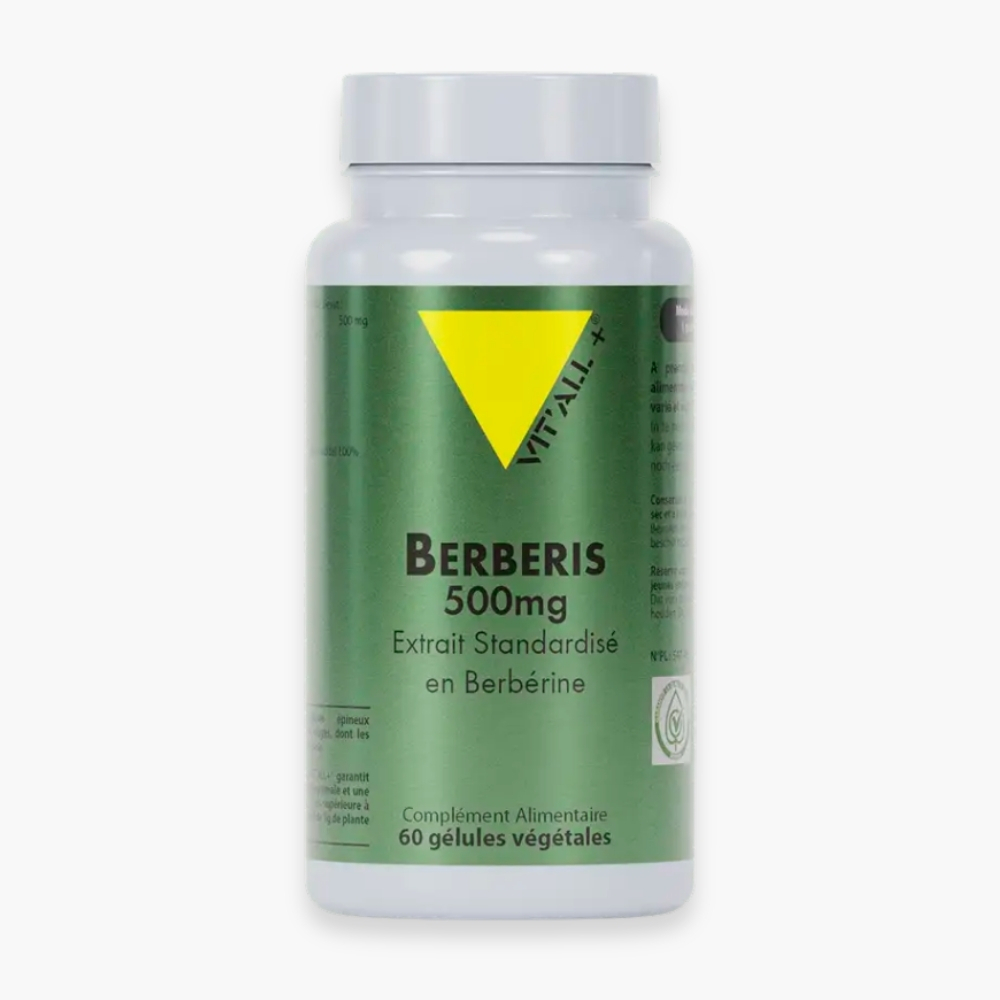 VITALL+ – Berberis 500mg Extrait Standardisé en Berbérine – 60 Gélules