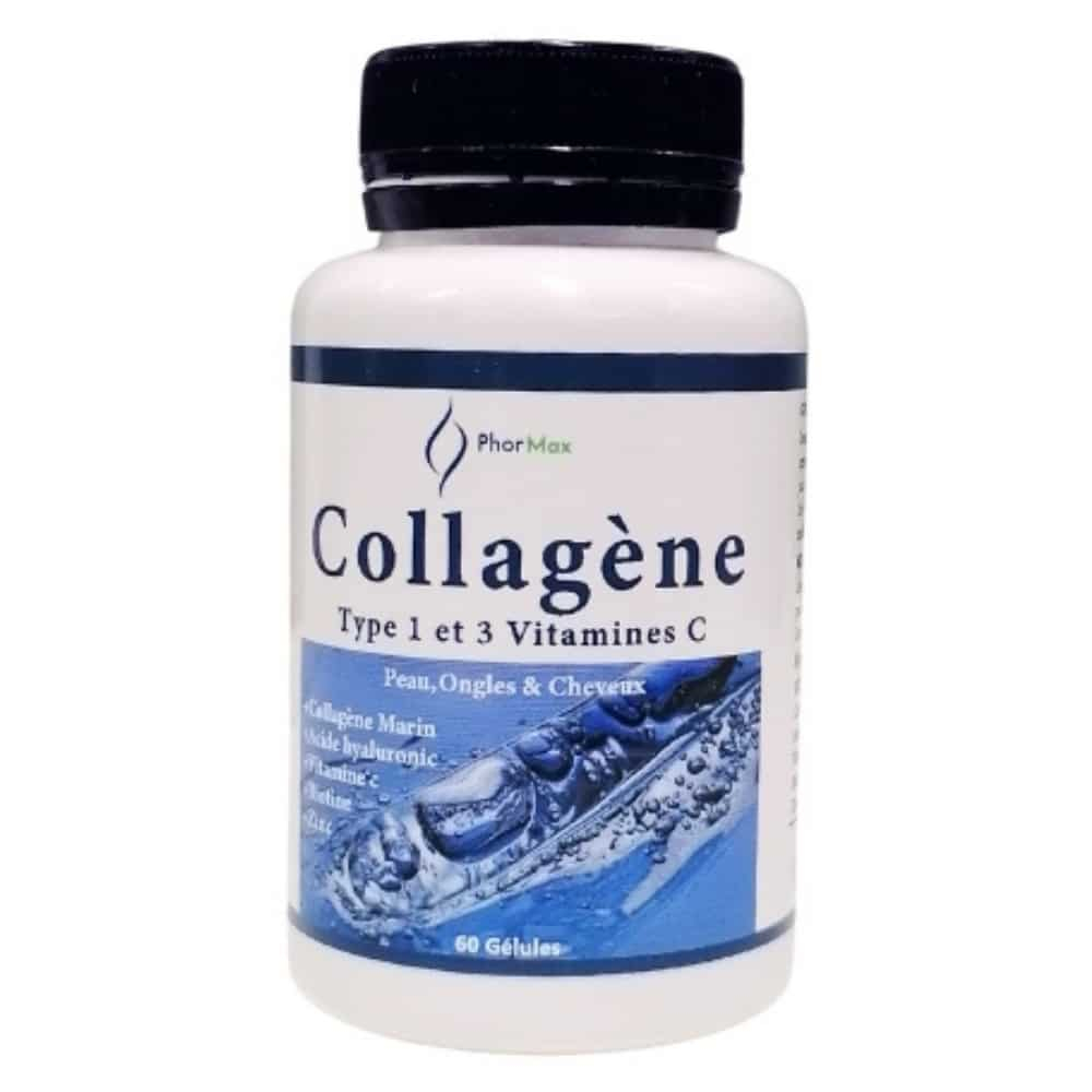 phormax-collagene-type-1-et-3-vitamines-c-peau-ongles-et-cheveux-60-gelules.jpg PHORMAX – Collagène Type 1 Et 3 Vitamines C Peau, Ongles Et Cheveux – 60 Gélules