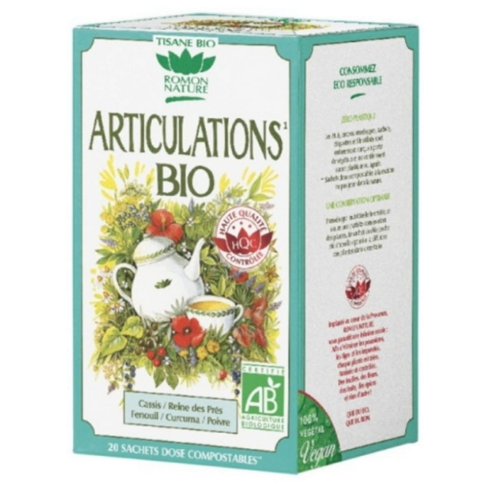 romon-nature-tisane-articulations-cassis-reine-des-pres-fenouil-curcuma-et-poivre-sac6a00db6a8004a.jpg ROMON NATURE – Tisane Articulations Cassis, Reine Des Prés, Fenouil, Curcuma Et Poivre Sachets Bio – 20u