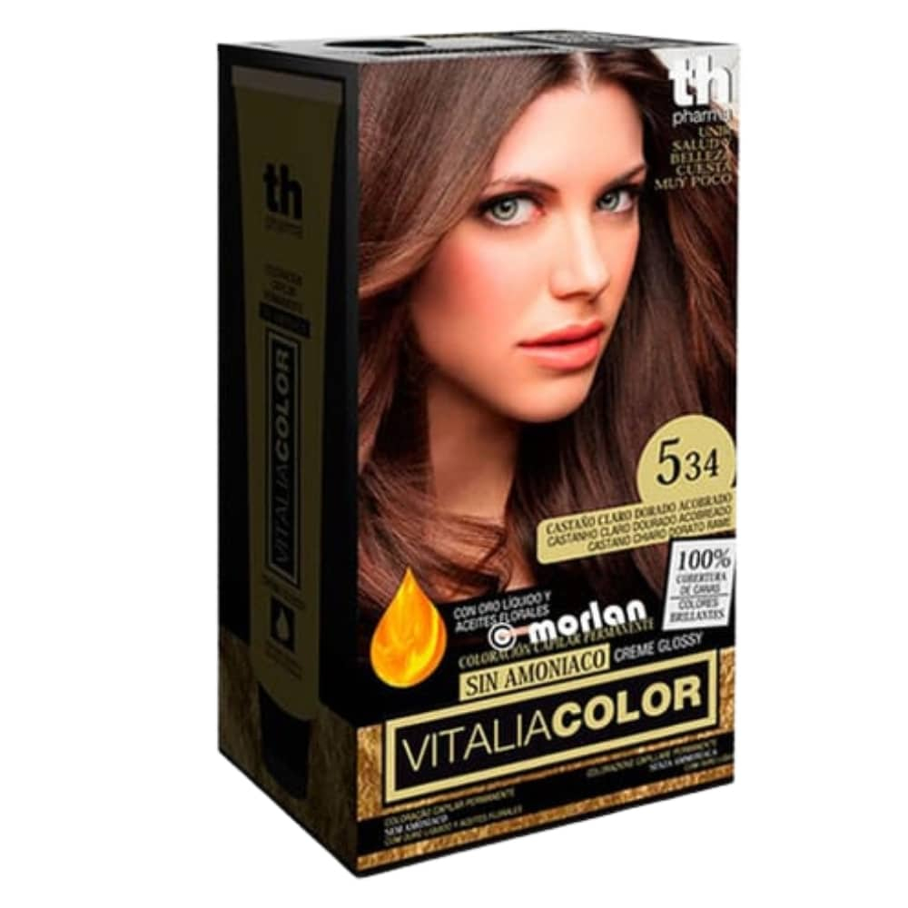 TH-PHARMA – Vitalia Color Coloration Capillaire Sans Ammoniac – Th-pharma N 5.34 – Châtain Clair Doré Cuivré