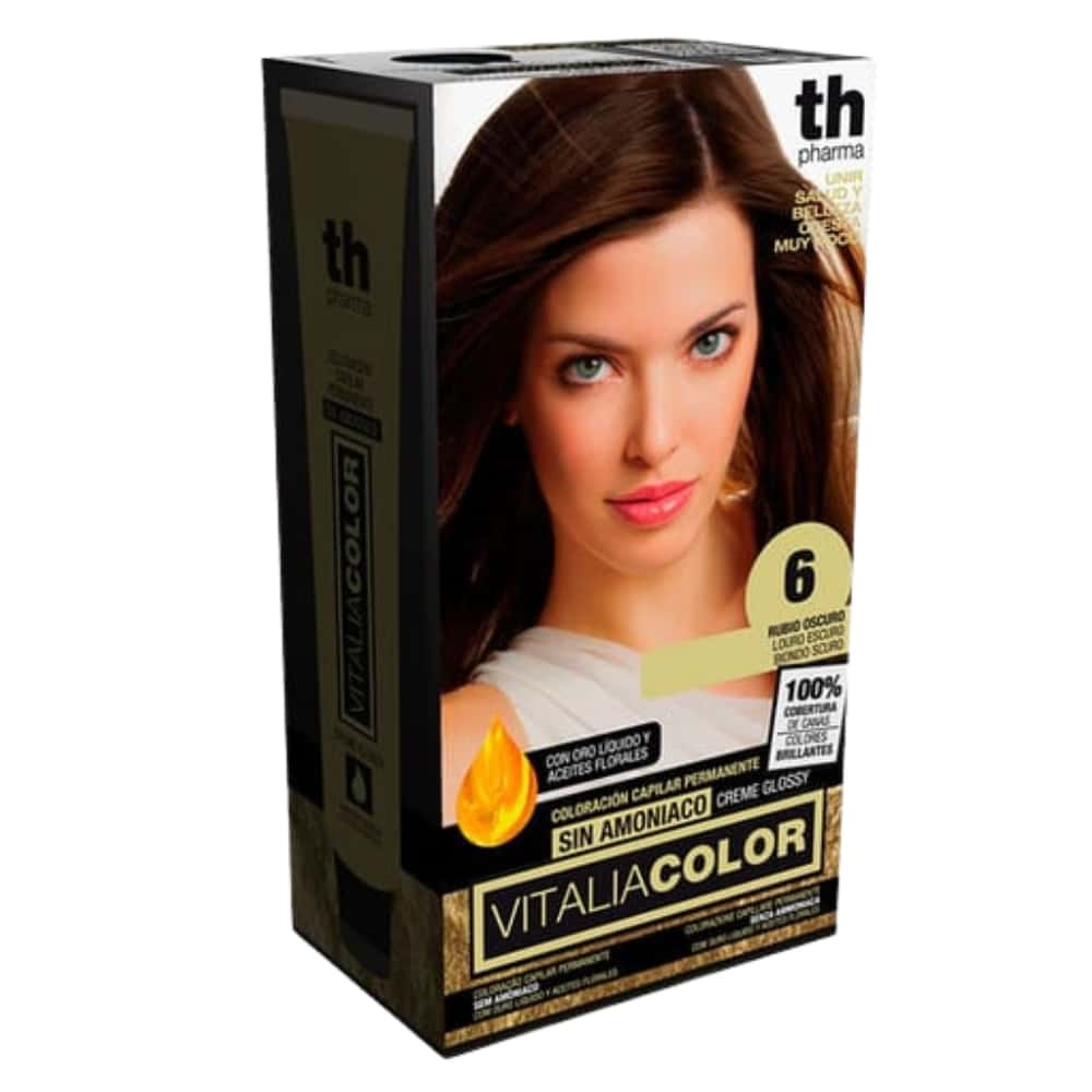TH-PHARMA – Vitalia Color Coloration Capillaire Sans Ammoniac – Th-pharma N 6.0 – Blond Foncé