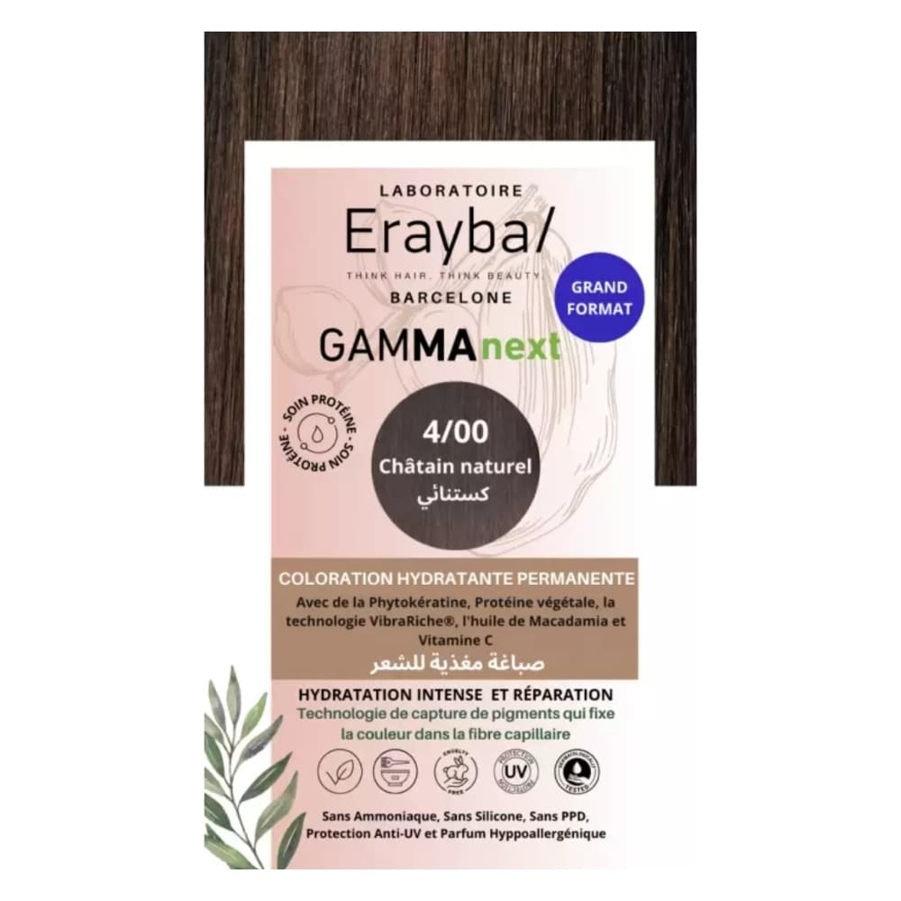 erayba-gammanext-coloration-cheveux-hydrante-permanente-400-chatain-naturel.jpg ERAYBA – Gammanext Coloration Cheveux Hydrante Permanente – 4.00 – Châtain Naturel