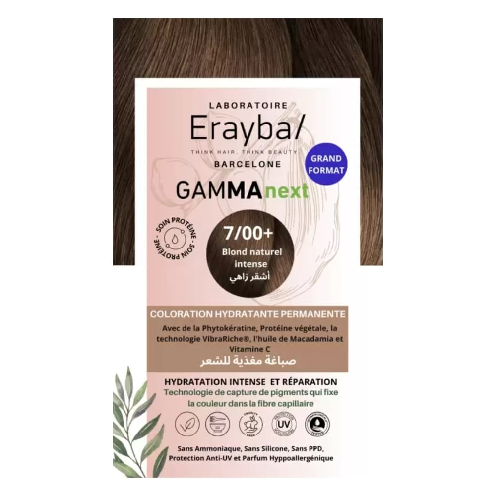 erayba-gammanext-coloration-cheveux-hydrante-permanente-700-blond-naturel-intense-2.jpg ERAYBA – Gammanext Coloration Cheveux Hydrante Permanente – 7.00+ – Blond Naturel Intense