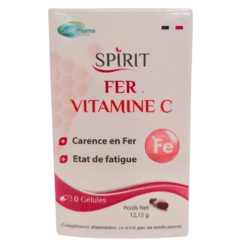 SPIRIT PHARMA – Fer Et Vitamine C Etat De Fatigue – 30 Gélules