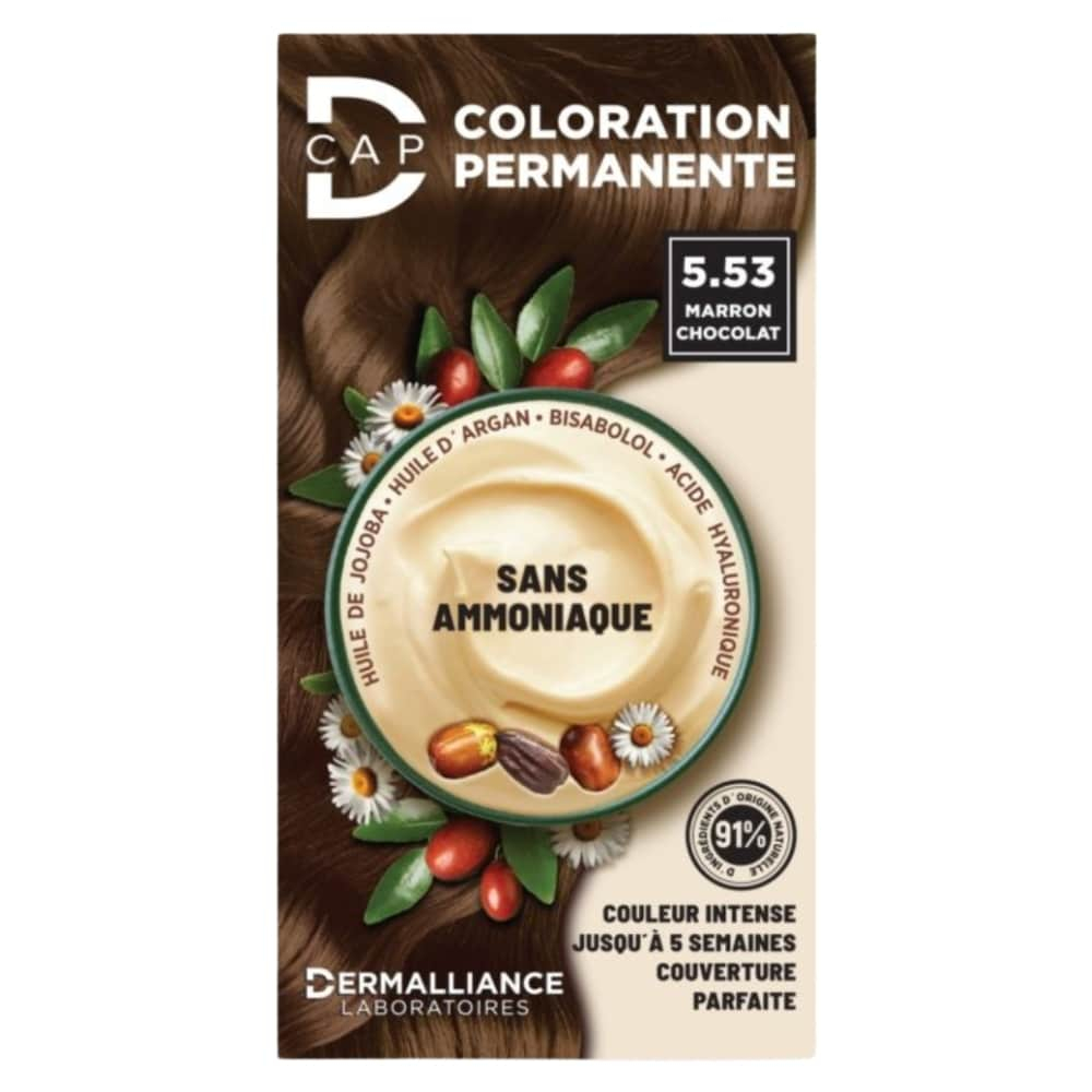 dermalliance-d-cap-coloration-cheveux-permanente-n553-marron-chocolat.jpg DERMALLIANCE – D-cap Coloration Cheveux Permanente – N°5.53 Marron Chocolat