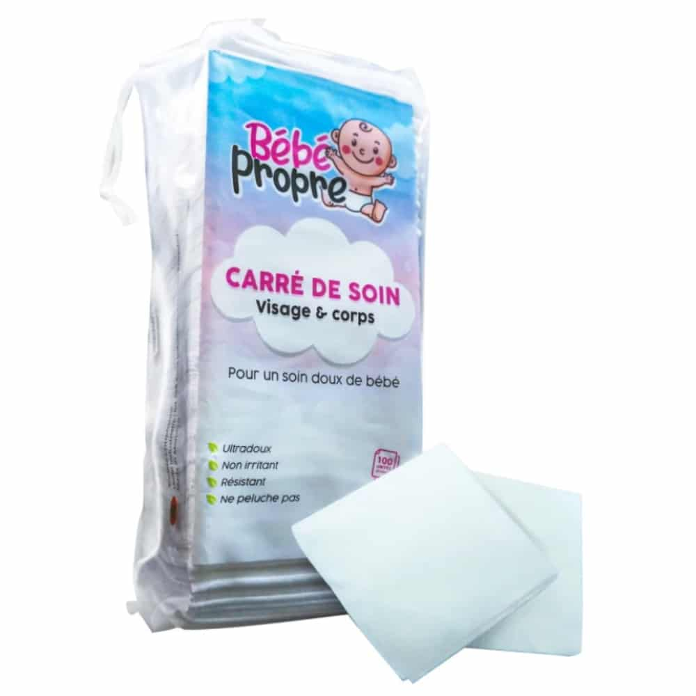 bebe-propre-carre-de-soin-100u.jpg BÉBÉ PROPRE – Carré De Soin – 100u