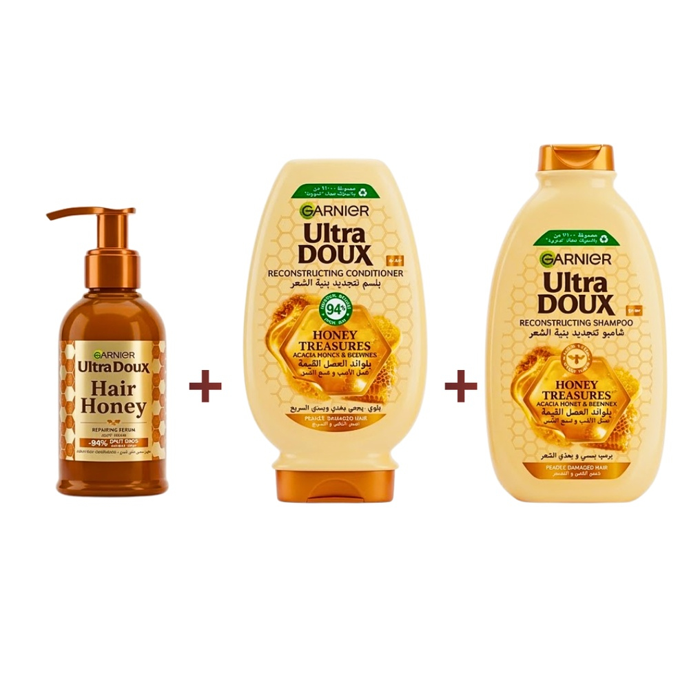 🎁 PACK 🎁 – GARNIER – Ultra Doux Conditioner 200+Shampoing 200ml+Serum 115ml Coffret