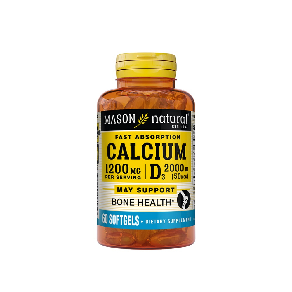 MASON NATURAL – Calcium + Vitamine D3 60 Softgels 1618-60