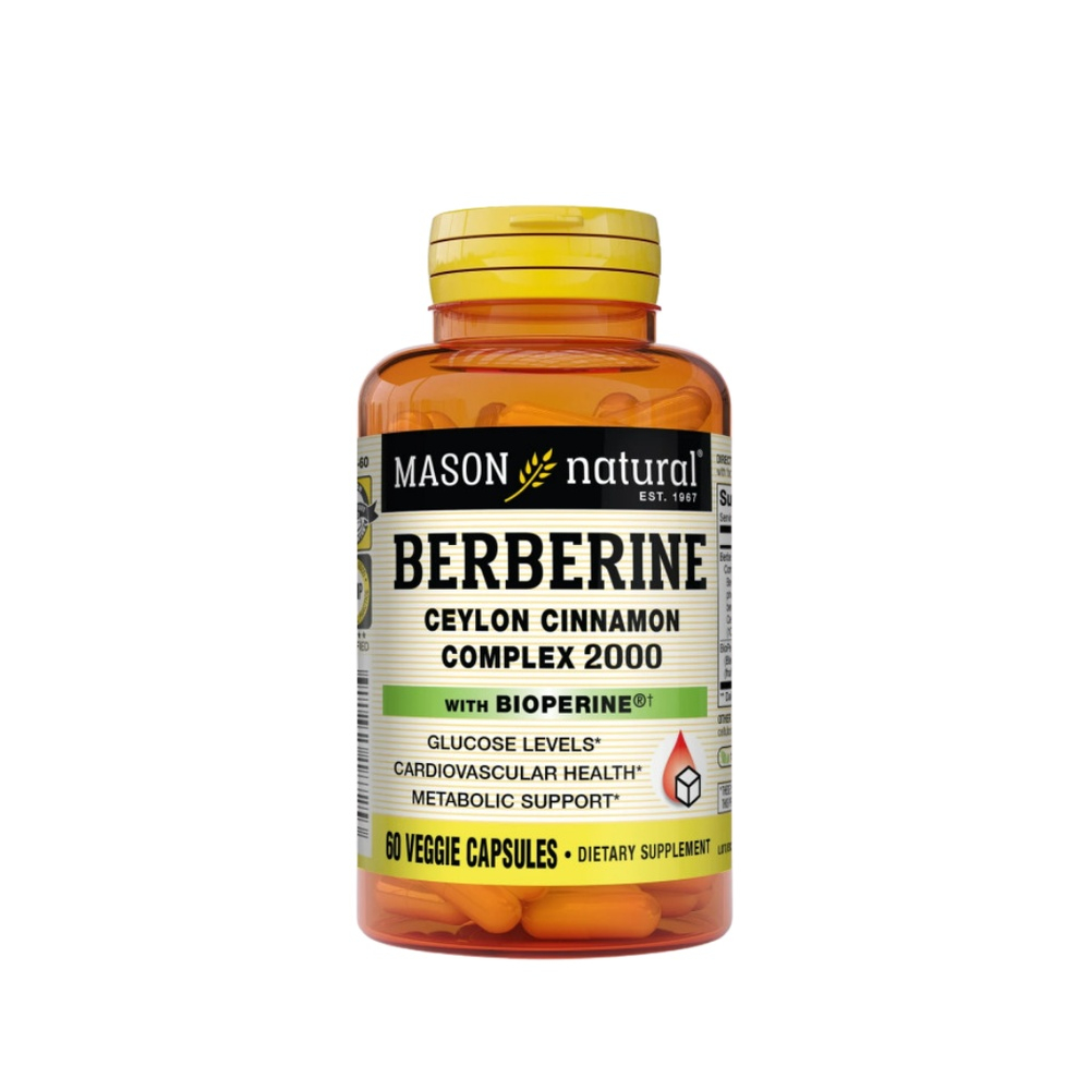 MASON NATURAL – Berberine Ceylon Cinnamon 60 Veggie capsules 1872-60