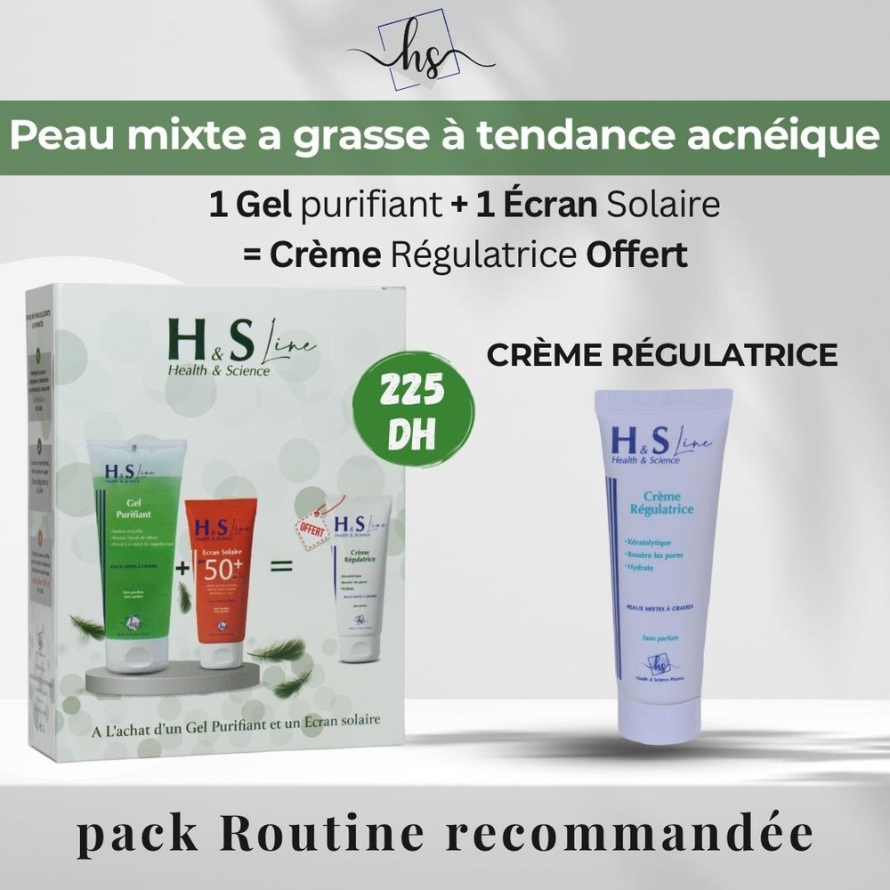 🎁 PACK 🎁 – HS LINE – Duo Pack Gel Purifiant 200ml+Creme Regulatrice