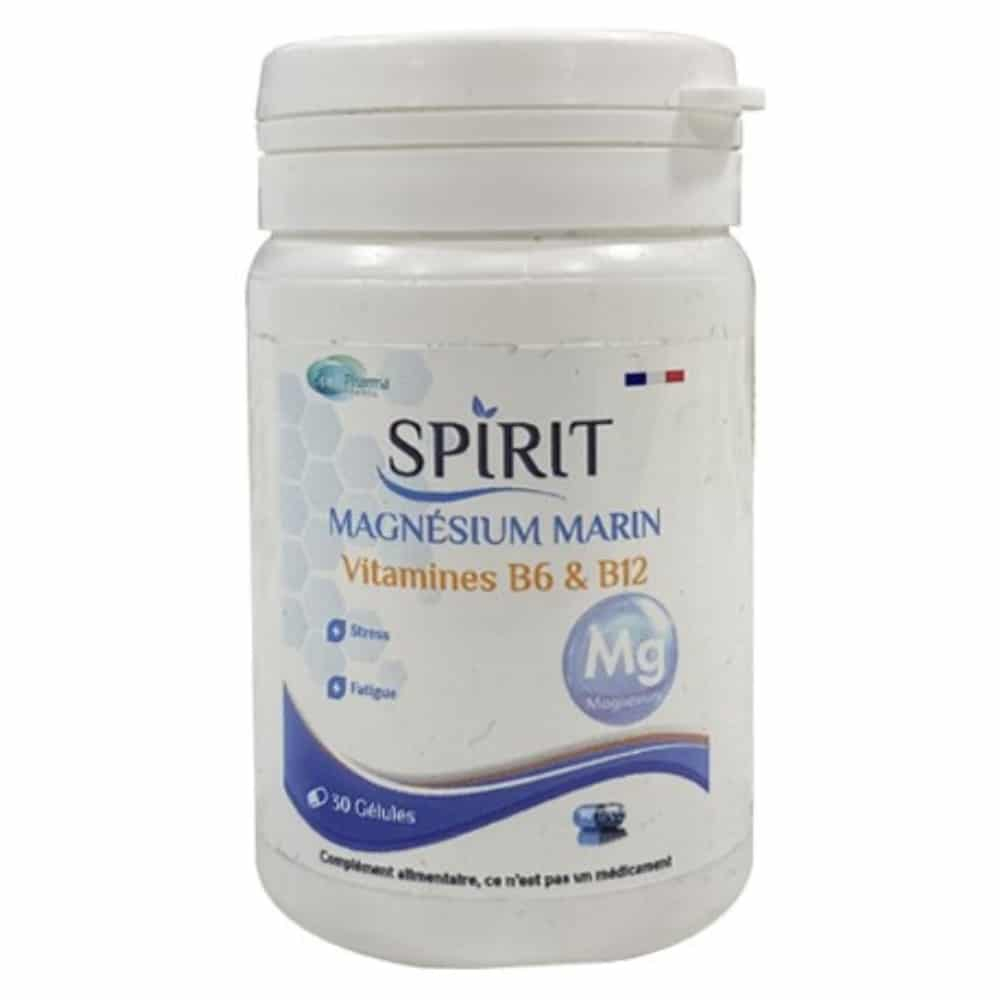 SPIRIT PHARMA – Magnésium Marin Et Vitamine B6 Et B12 – 30 Gélules