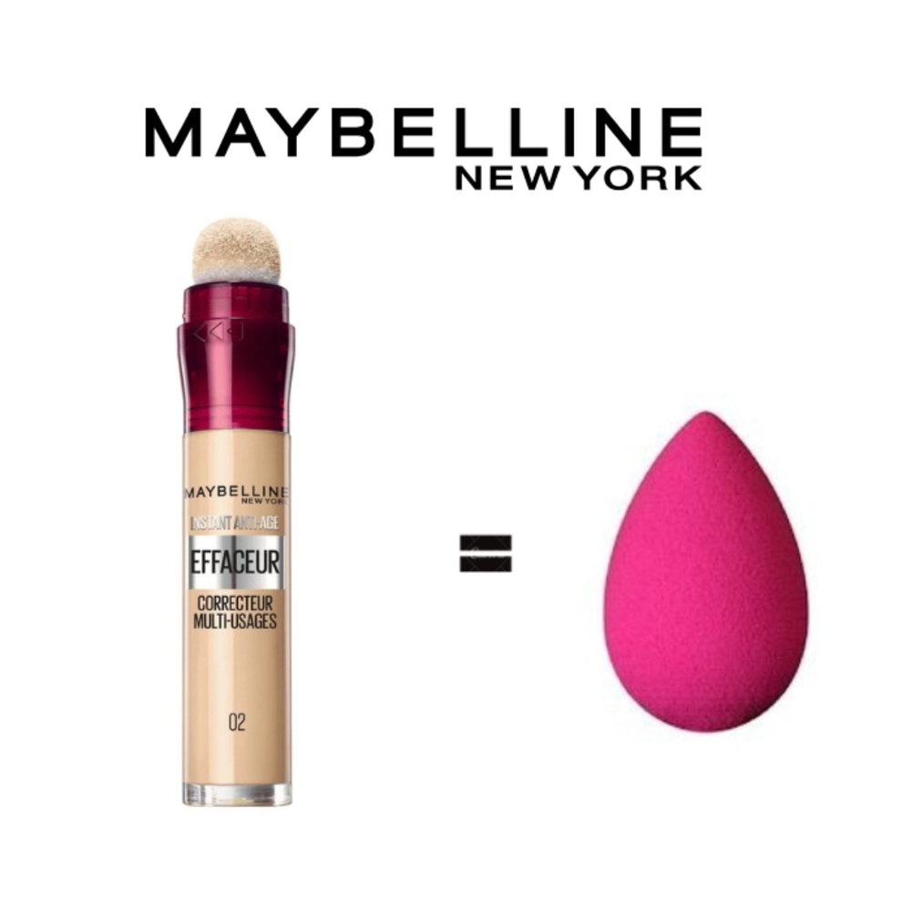 🎁 PACK 🎁 – MAYBELLINE – Eraser Eye N°02 Nude+Blander Pack